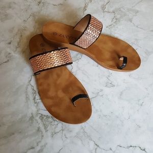 LAST 1! Rose Gold Embellished Sandal